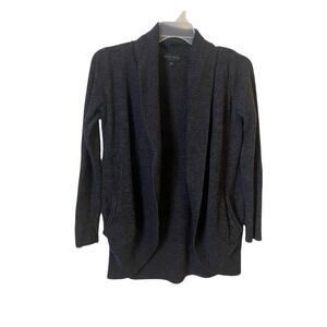 Barefoot Dreams CozyChic Lite Women's Open Front Cardigan Deep Gray Size XS